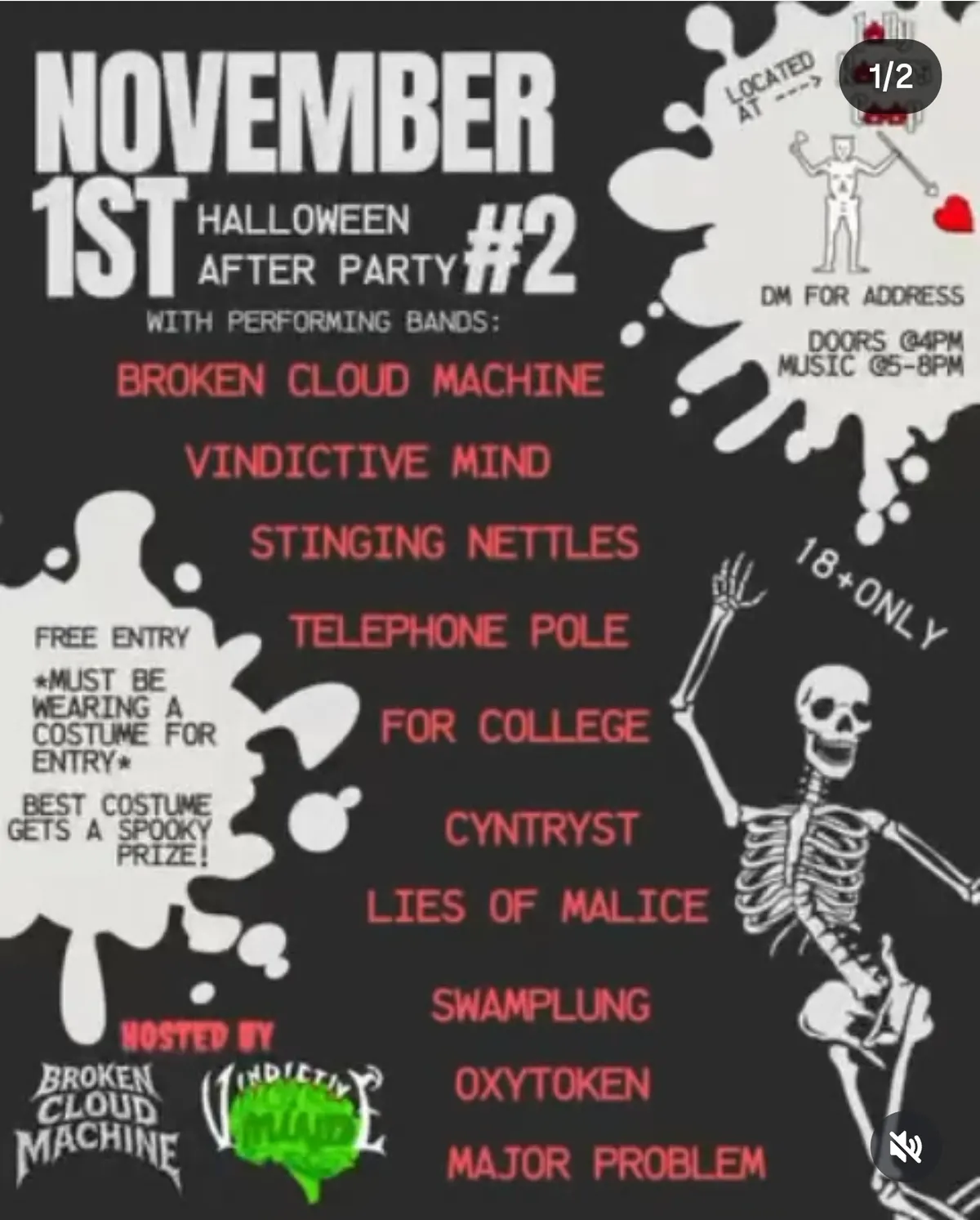 Halloween After Party #2 flyer — Swamplung NOV 01 2025