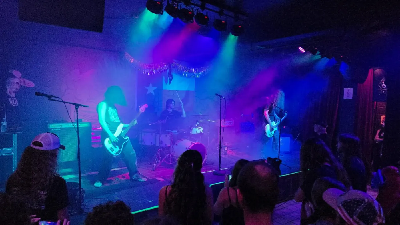 Swamplung live — stage lights bloom
